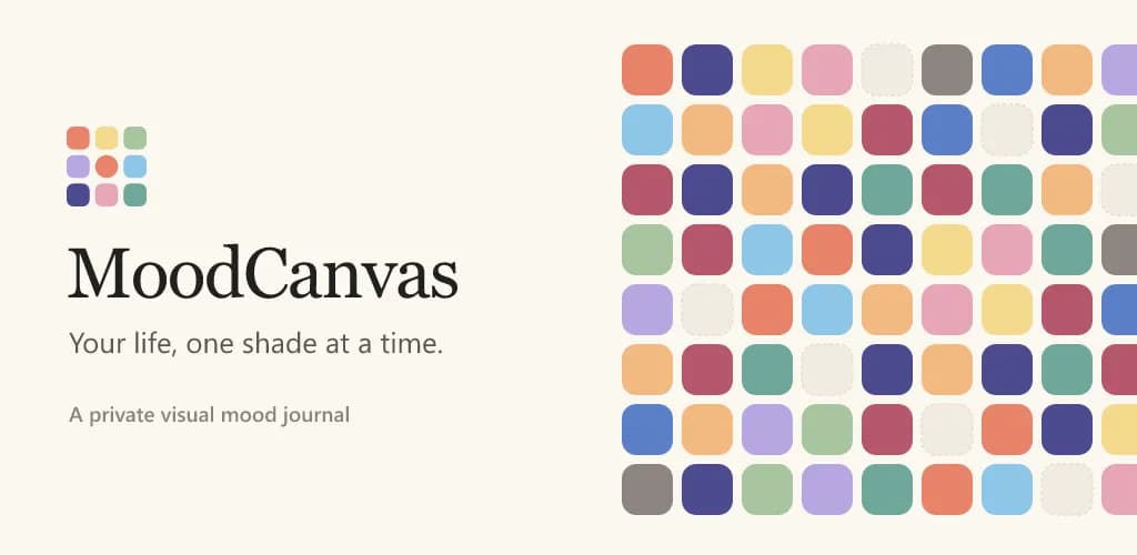 MoodCanvas feature graphic: your life, one shade at a time