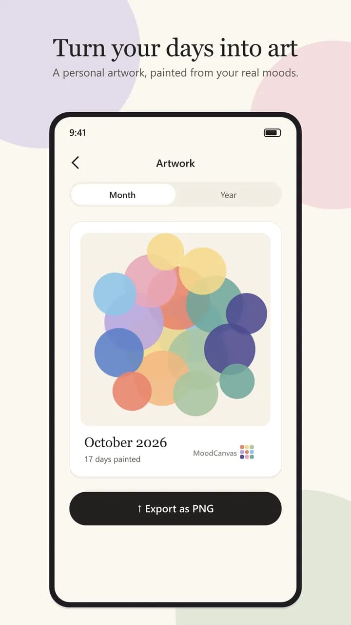 MoodCanvas generated monthly artwork