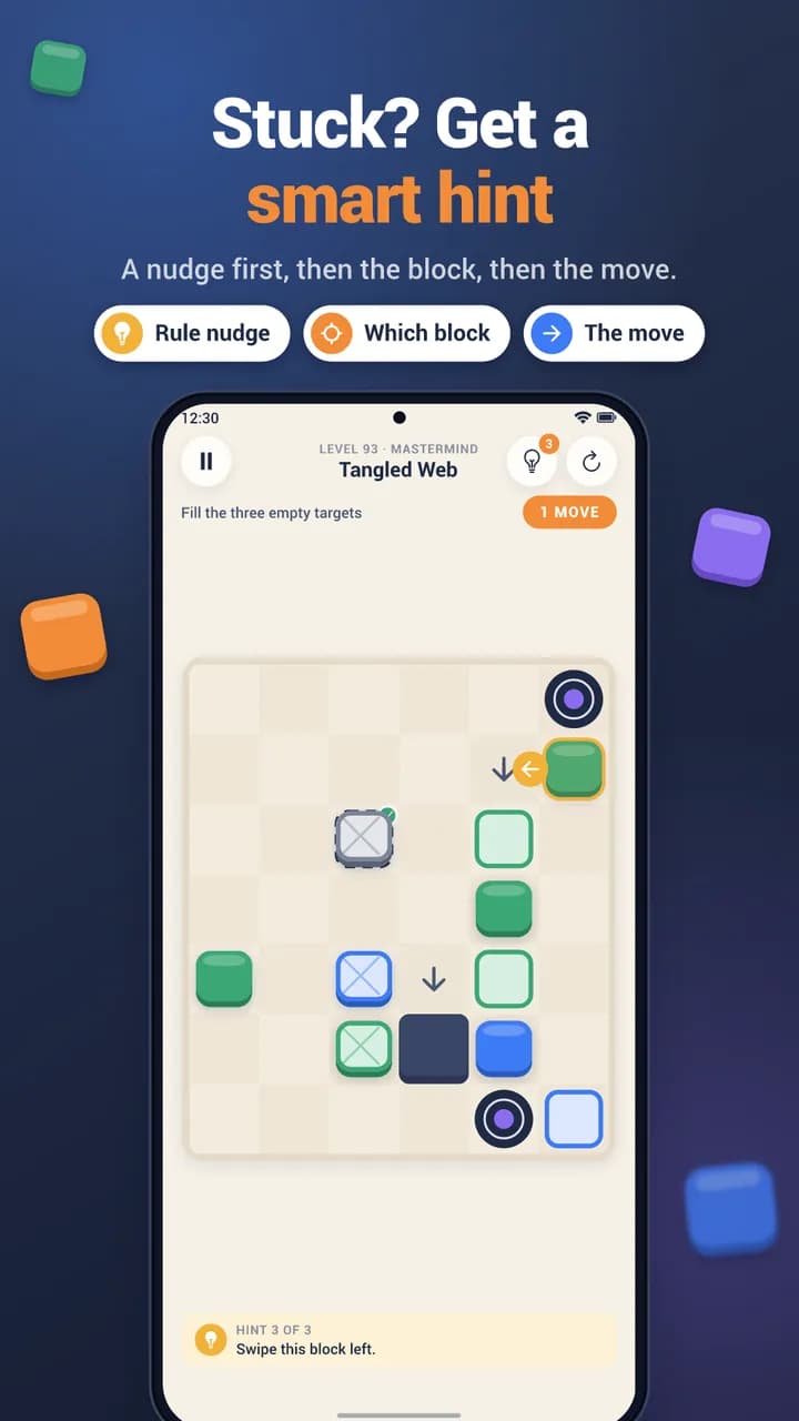 One Move Left hint system